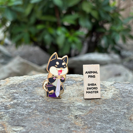 Shiba-Inu Sword Master pin
