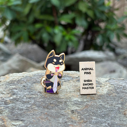 Shiba-Inu Sword Master pin